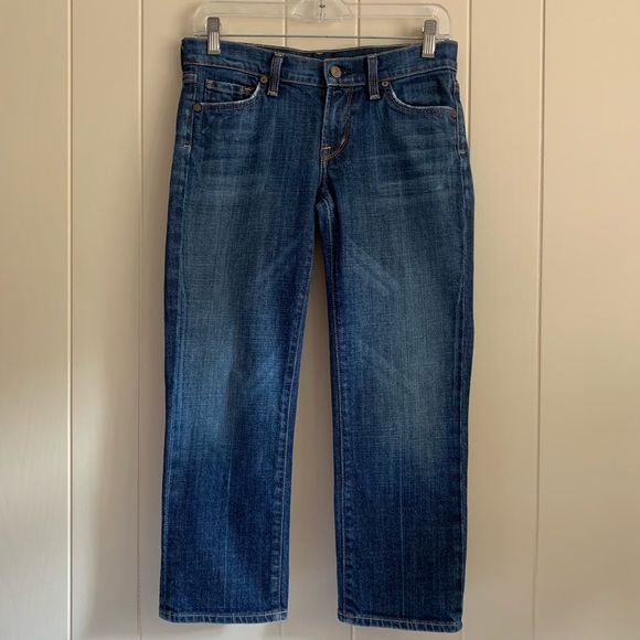 CITIZENS OF HUMANITY Kelly Low Waist Cropped Stretch Dark Wash Jeans 26 Vintage - Picture 3 of 8